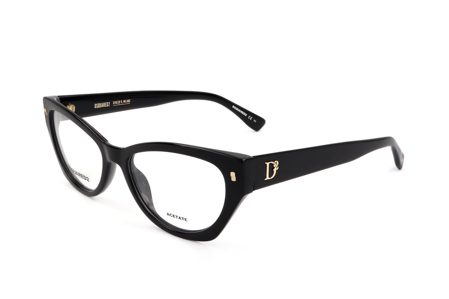 Preloved - Dsquared2 Womens 54mm Black Gold Eyeglasses D20043-2m2-54 One Color