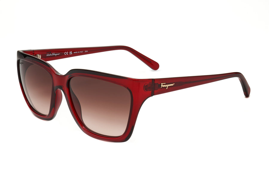 Preloved - Ferragamo Womens 59 Mm Crystal Wine Sunglasses Sf1018s-655 One Color