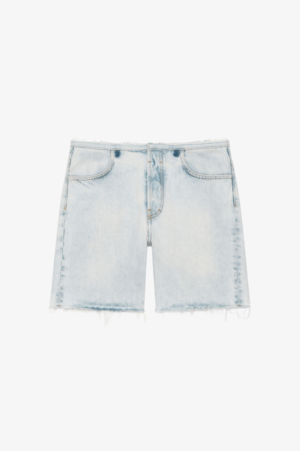 Givenchy Cutted Belt Low Rise Denim Shorts_pale Blue Clothing