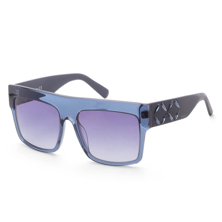 Preloved - Swarovski Womens 56 Mm Shiny Blue Sunglasses Sk0128-5690w One Color