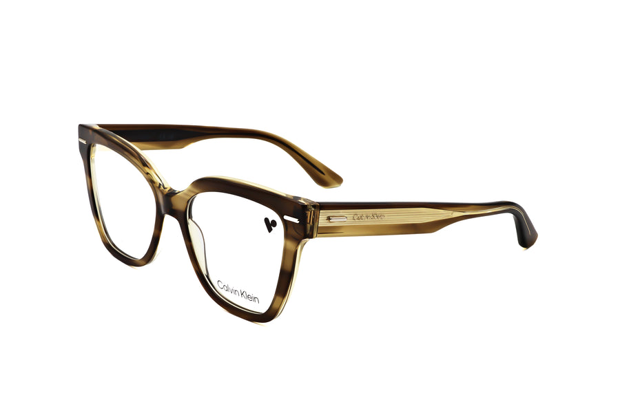 Preloved - Calvin Klein Womens 54 Mm Striped Khaki Eyeglasses Ck23543-317 One Color