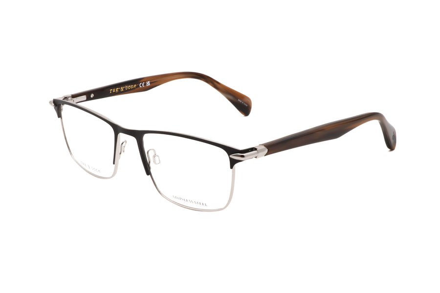 Preloved - Rag & Bone Mens 55mm Black Grey Horn Eyeglasses Rnb7046-Xow-55 One Color