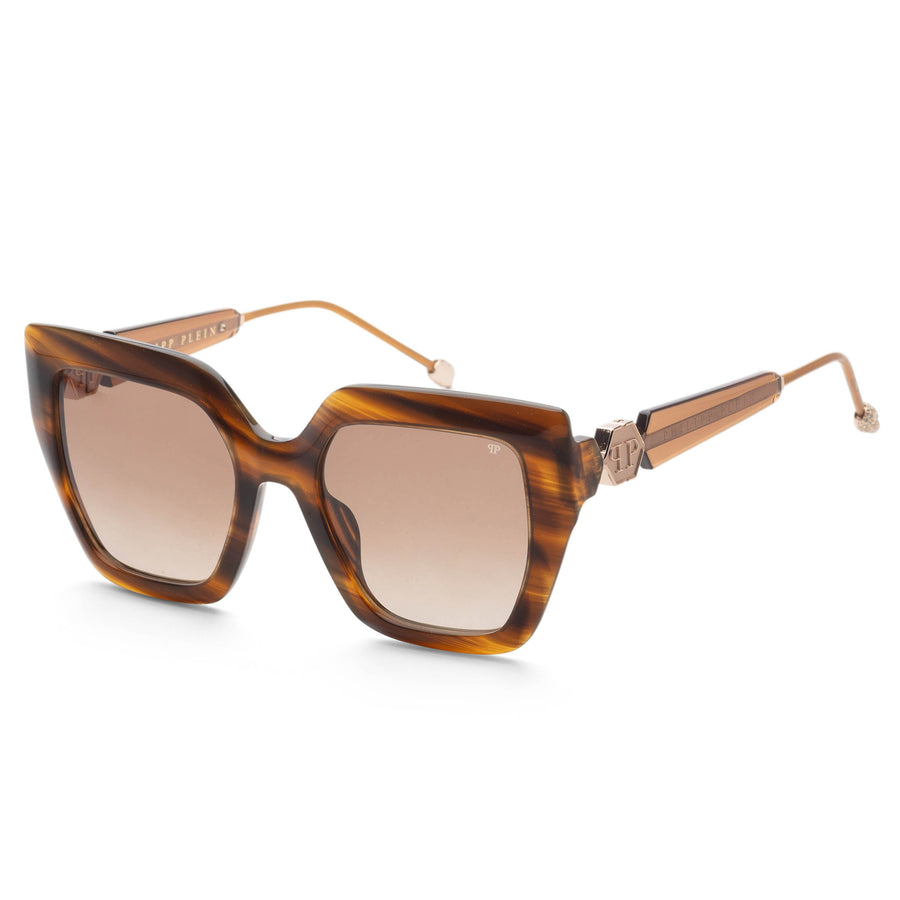 Preloved - Philipp Plein Womens 53mm Wavy Brown Sunglasses Spp064s5303bq One Color