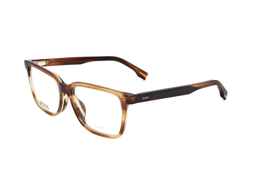 Preloved - Hugo Boss Mens 55mm Striped Brown Ruthenium Eyeglasses Boss1480-F-6km-55 One Color