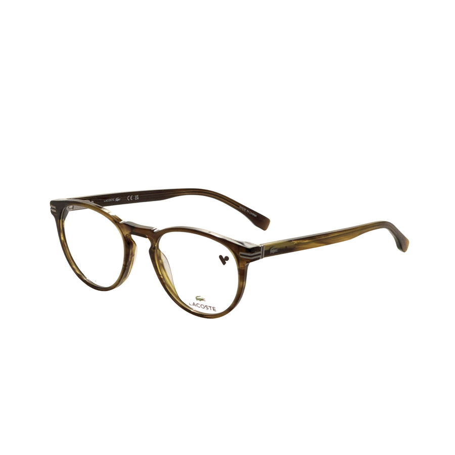 Preloved - Lacoste Mens 50mm Striped Khaki Eyeglasses L2966-275-50 One Color