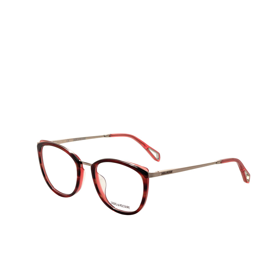Preloved - Zadig & Voltaire Womens 52 Mm Striped Bicolor Red Eyeglasses Vzv313-5206b8 One Color
