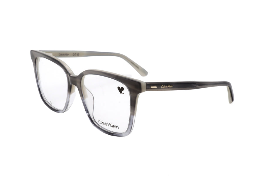 Preloved - Calvin Klein Unisex 53mm Striped Grey Eyeglasses Ck22540-023-53 One Color