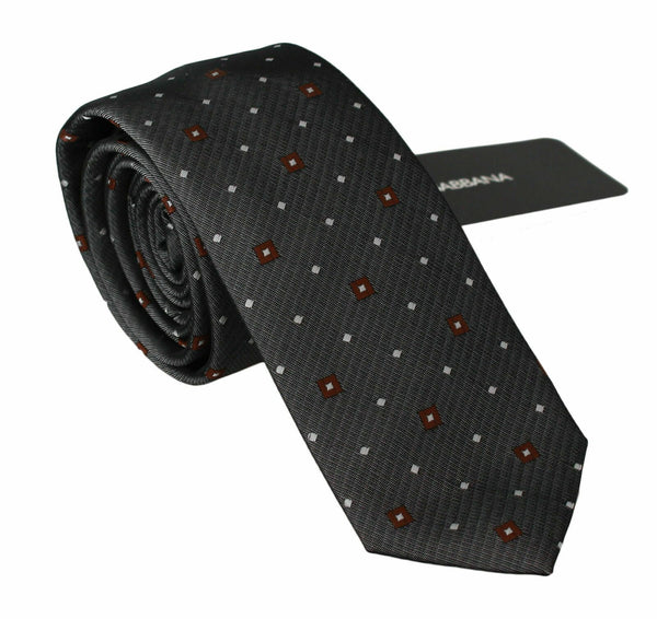 Dolce & Gabbana 43% Polyester necktie in gray