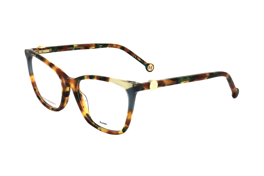 Preloved - Carolina Herrera Womens 53mm Green Havana Eyeglasses Ch0057-Yje-53 One Color
