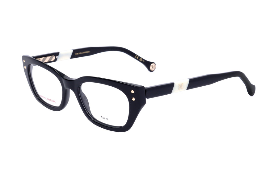 Preloved - Carolina Herrera Womens 50mm Black White Eyeglasses Her0192-80s-50 One Color