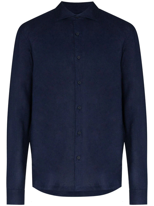 Orlebar Brown Linen/Flax 100% shirt in navy