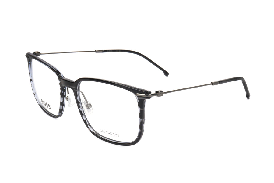 Preloved - Hugo Boss Mens 56mm Striped Grey Ruthenium Eyeglasses Boss1484-Vq7-56 One Color