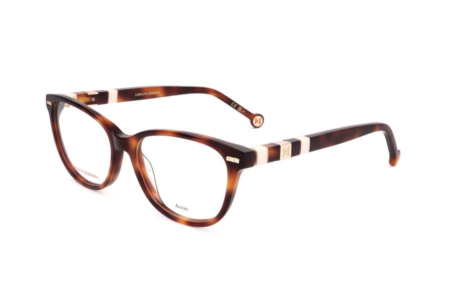 Preloved - Carolina Herrera Womens 53mm Havana Ivory Eyeglasses Ch0048-C1h-53 One Color