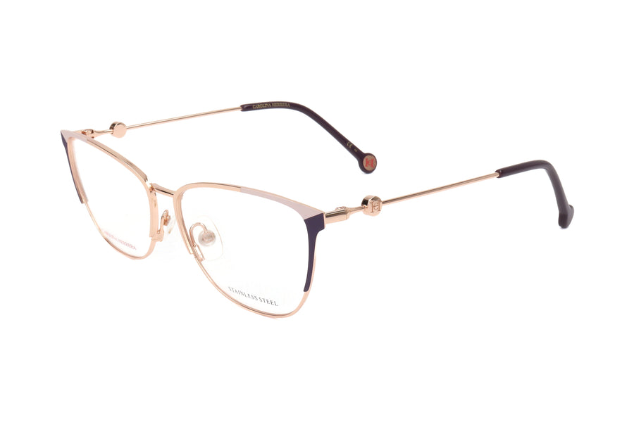 Preloved - Carolina Herrera Womens 57mm Gold Violet Eyeglasses Her0116-S9e-57 One Color