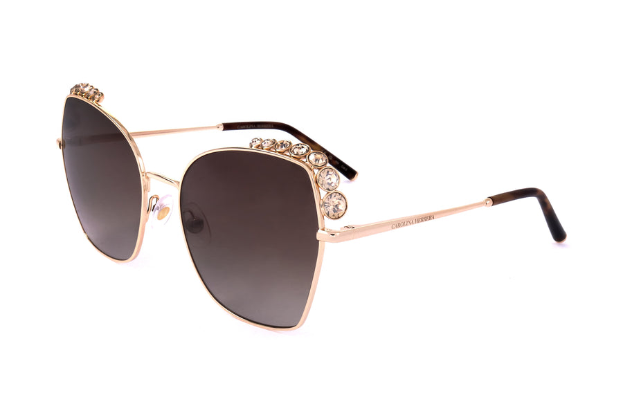Preloved - Carolina Herrera Womens 59mm Rose Gold Sunglasses Her0145-S-000-59 One Color