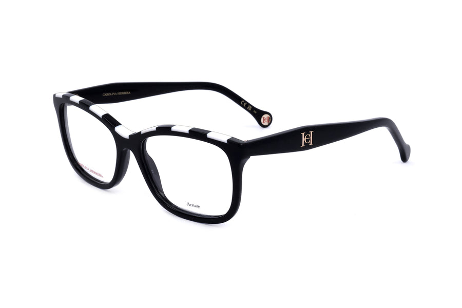 Preloved - Carolina Herrera Womens 54mm Black White Eyeglasses Her0147-80s-54 One Color