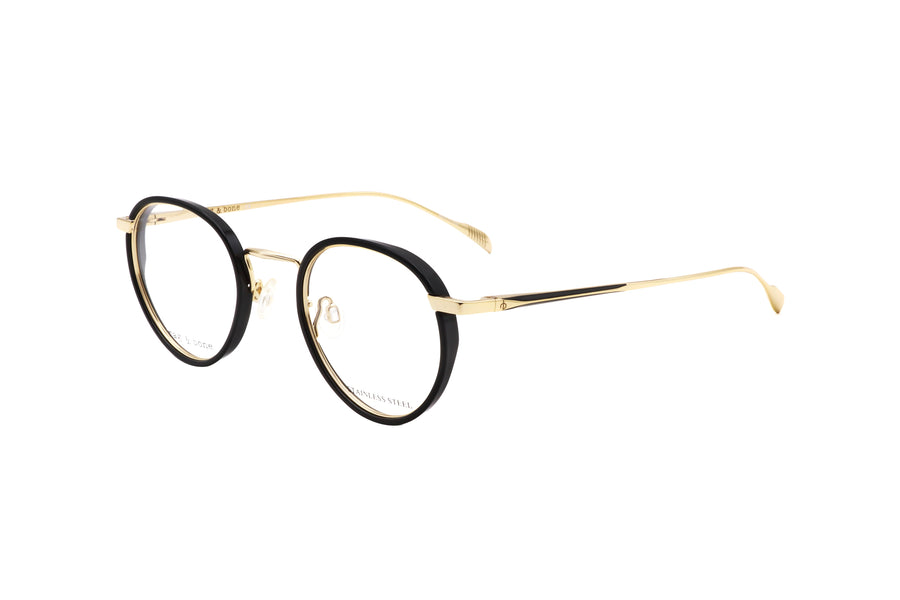 Preloved - Rag & Bone Mens 46mm Gold Black Eyeglasses Rnb7025-Rhl-46 One Color