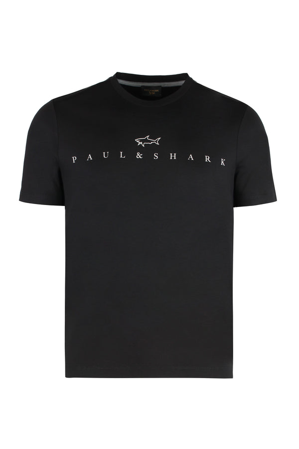 Cotton Blend Crew Neck T-Shirt Black T-shirts