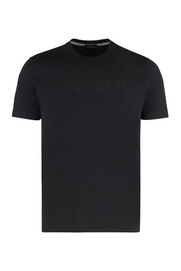 Cotton Jersey T-Shirt With Logo Black T-shirts