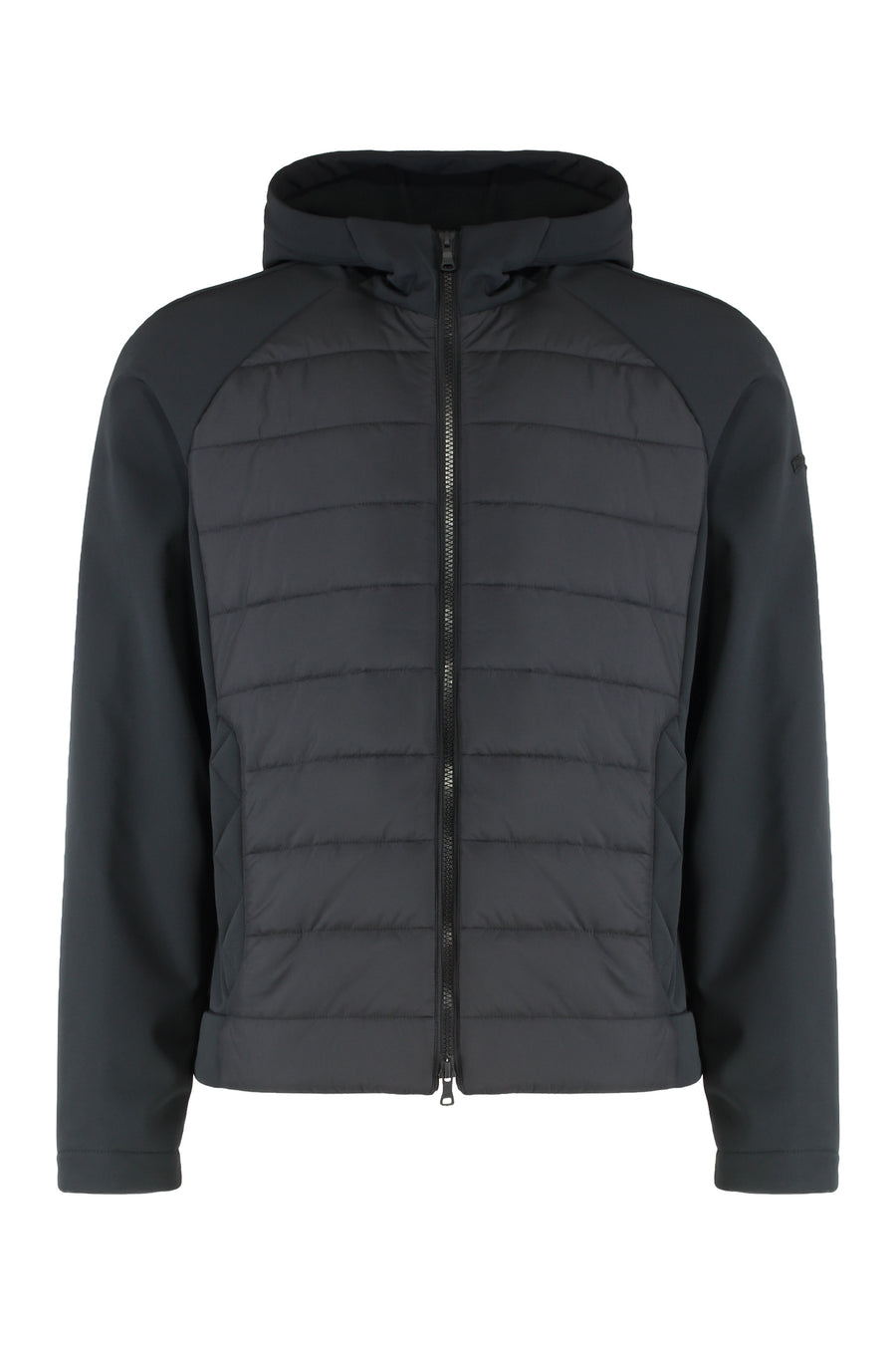 Technical Hooded Waterproof Jacket Black Shell: Polyester Raincoats