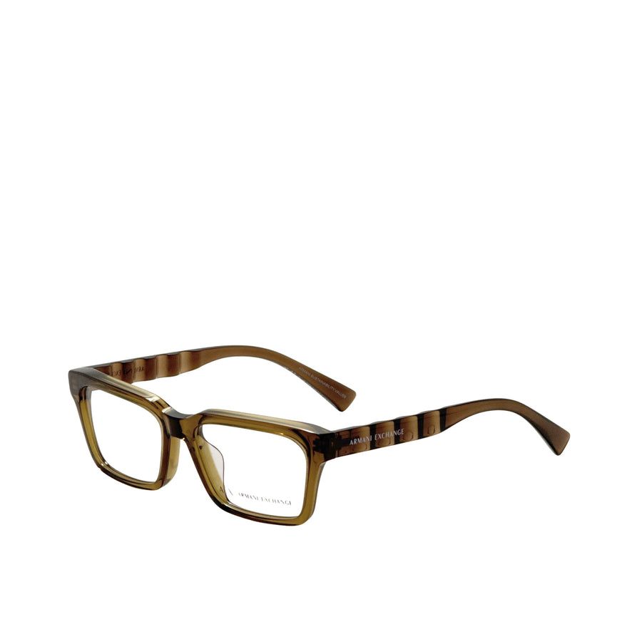 Preloved - Armani Exchange Mens 55mm Shiny Transparent Brown Eyeglasses Ax3116f-8358-55 One Color