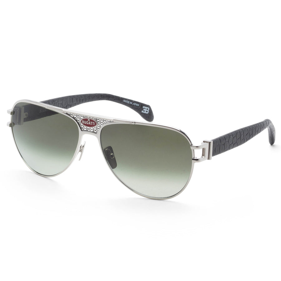 Preloved - Bugatti Mens 42 Mm Sterling Silver Black Sunglasses 11-Ss One Color