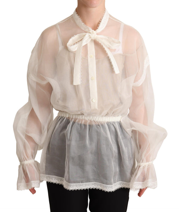 Dolce & Gabbana 90% Silk 10% Cotton blouse in white