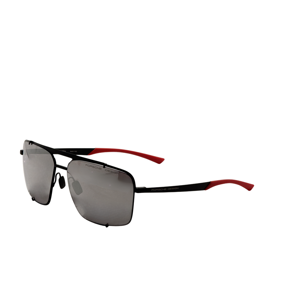 Preloved - Porsche Design Mens 63 Mm Black Red Sunglasses P8919-63a One Color