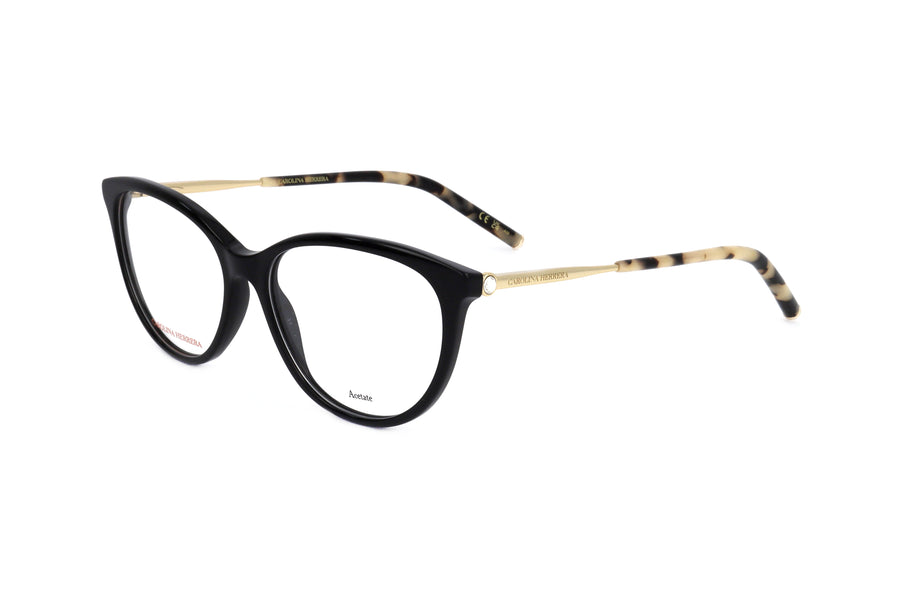 Preloved - Carolina Herrera Womens 55mm Black Gold Eyeglasses Her0196-2m2-55 One Color