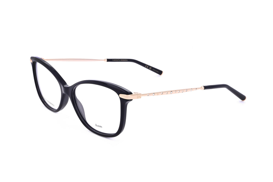 Preloved - Carolina Herrera Womens 54mm Black Gold Eyeglasses Her0195-2m2-54 One Color