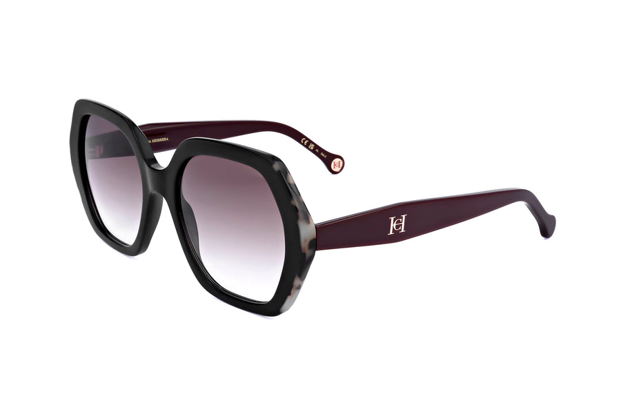 Preloved - Carolina Herrera Womens 55mm Black Burgundy Sunglasses Her0181s-0guu-3x One Color