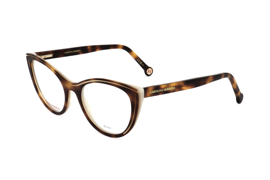 Preloved - Carolina Herrera Womens 53mm Havana White Eyeglasses Her0171-C9k-53 One Color