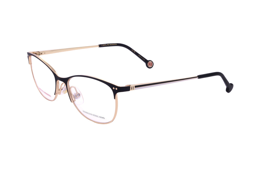 Preloved - Carolina Herrera Womens 51mm Gold Black Eyeglasses Her0168-Rhl-51 One Color