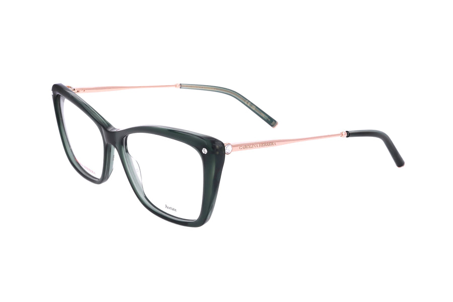 Preloved - Carolina Herrera Womens 55mm Green Glitter Eyeglasses Her0155-Vqy-55 One Color