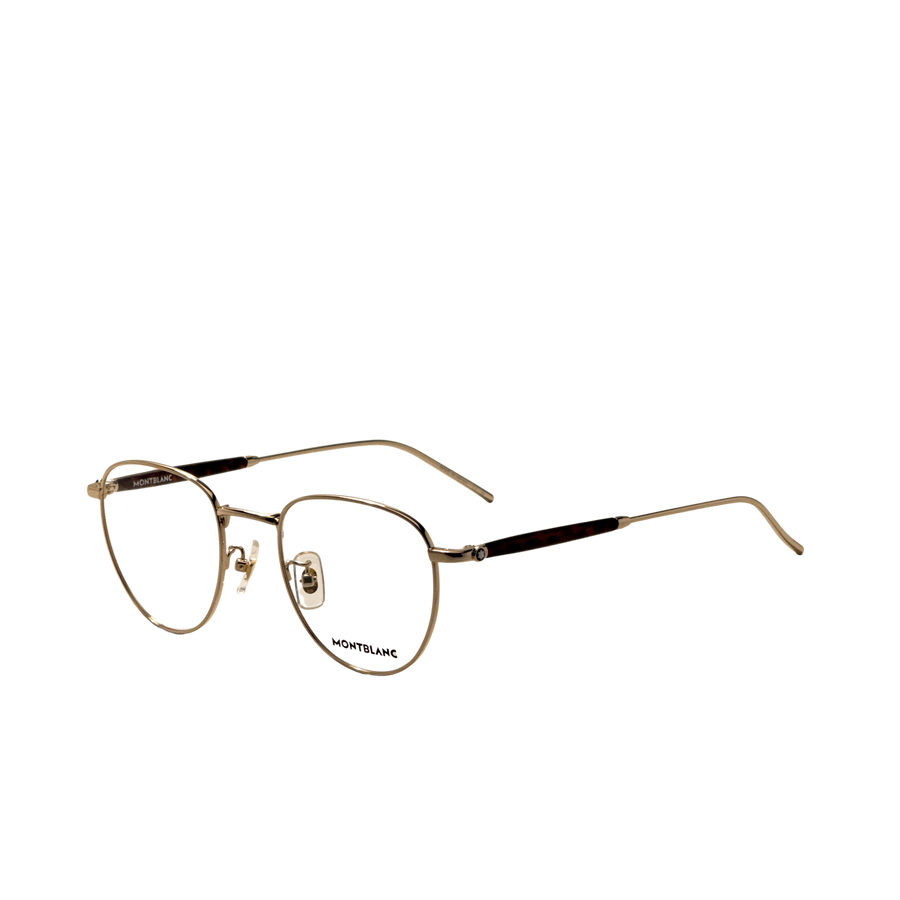 Preloved - Montblanc Mens 50 Mm Havana Gold Eyeglasses Mb0410o-002-50 One Color