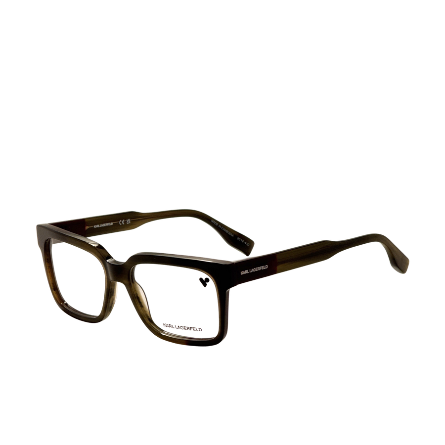 Preloved - Karl Lagerfeld Mens 55mm Stirped Khaki Burgundy Eyeglasses Kl6173-261-55 One Color