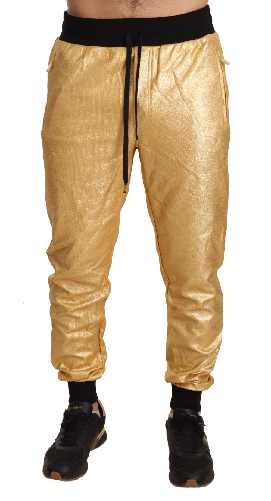 Dolce & Gabbana 100% Cotton joggers in gold
