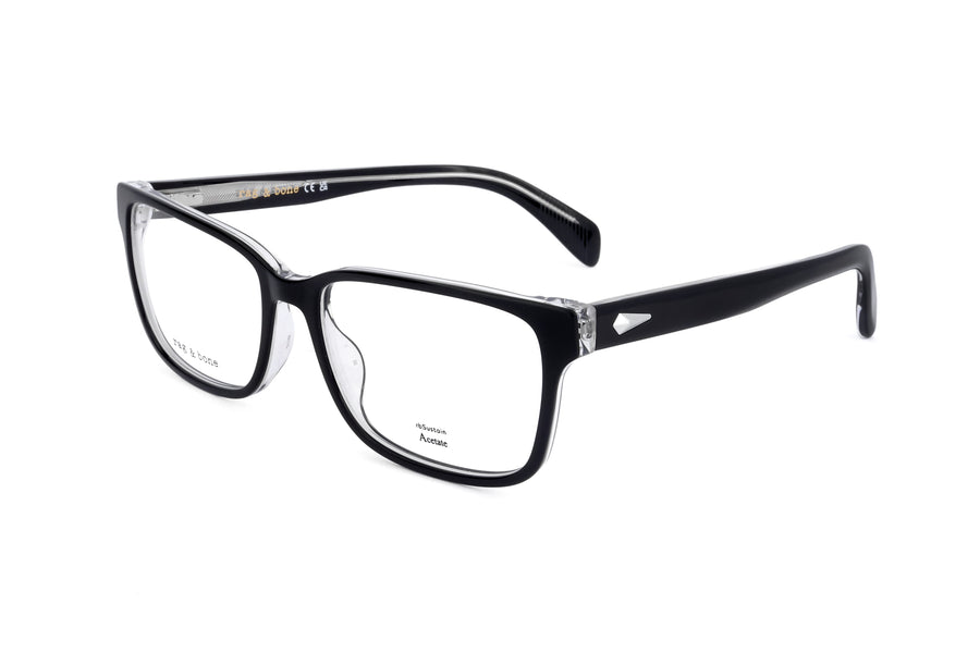 Preloved - Rag & Bone Mens 58 Mm Black Crystal Eyeglasses Rnb7059-G-7c5-58 One Color