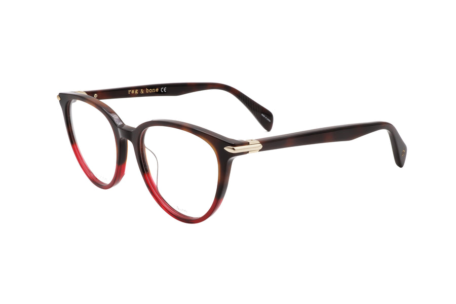 Preloved - Rag & Bone Womens 51 Mm Havana Burgundy Eyeglasses Rnb3027-65t-51 One Color