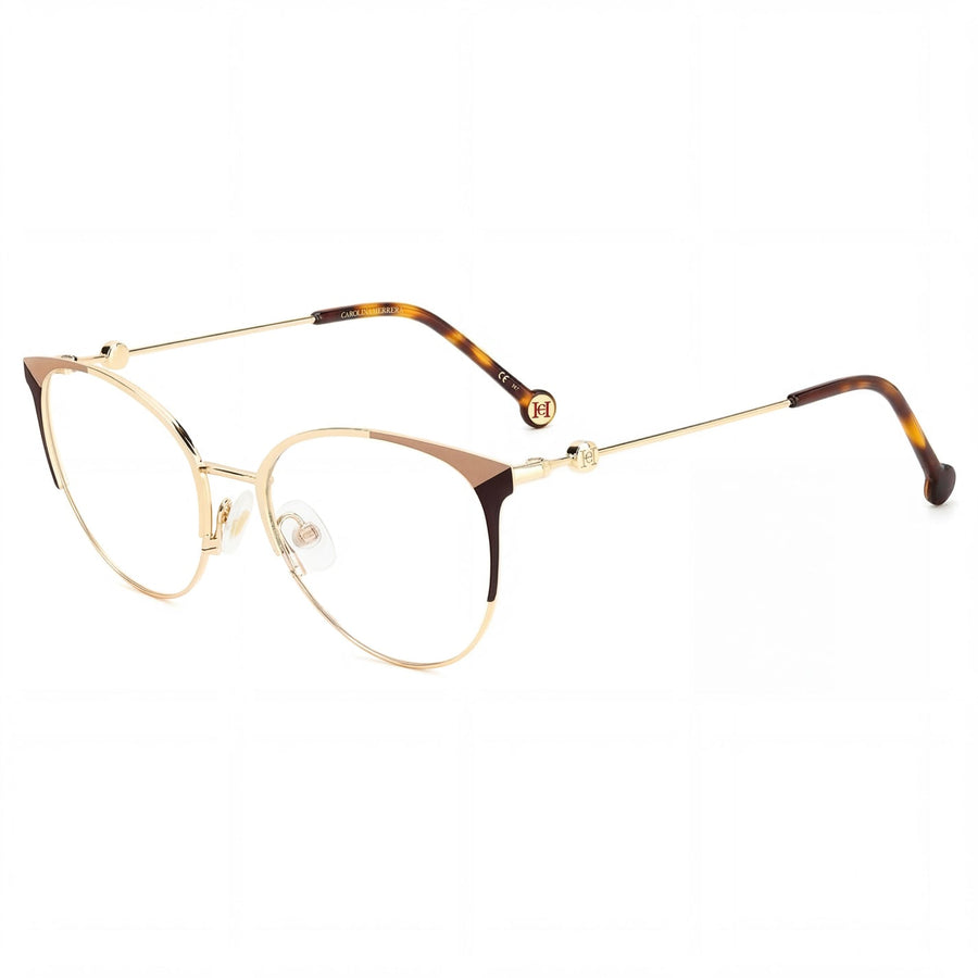 Preloved - Carolina Herrera Womens 54 Mm Gold Brown Eyeglasses Her0115-01q-54 One Color