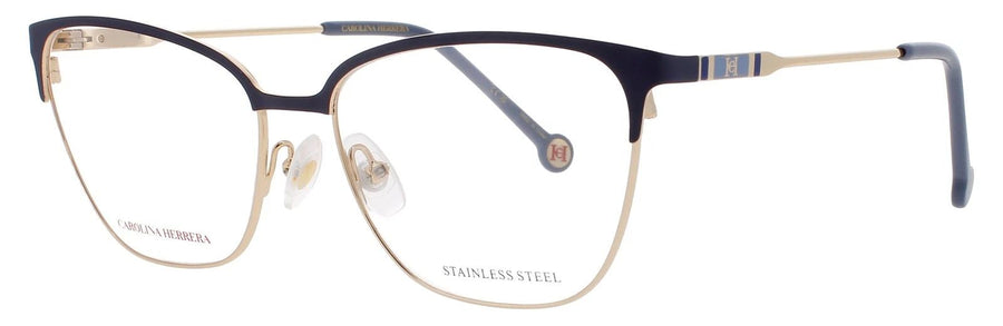 Preloved - Carolina Herrera Womens 56 Mm Gold Blue Eyeglasses Her0119-Lks-56 One Color