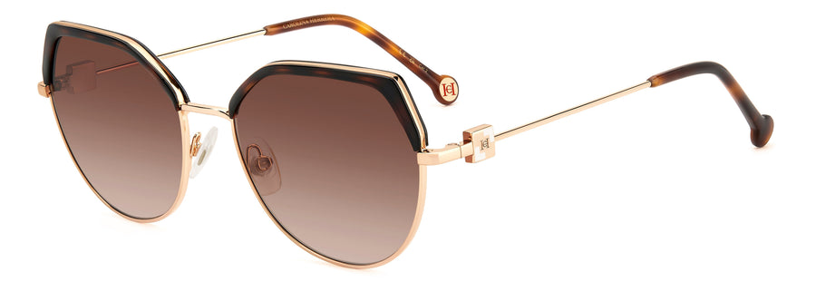 Preloved - Carolina Herrera Womens 56 Mm Havana Gold Sunglasses Her0238-S-Lvl-56 One Color