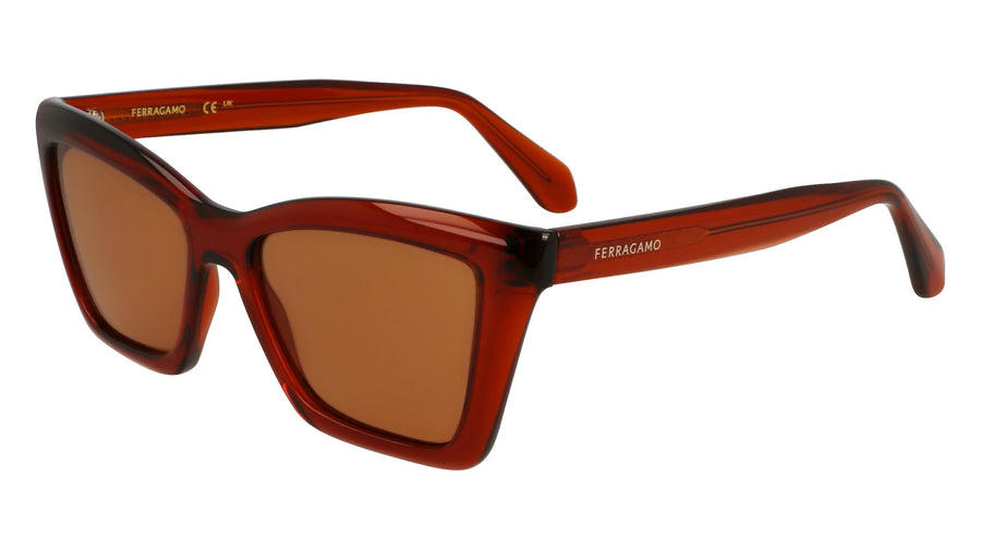 Preloved - Ferragamo Womens 53 Mm Transparent Rust Sunglasses Sf2039se-224-53 One Color