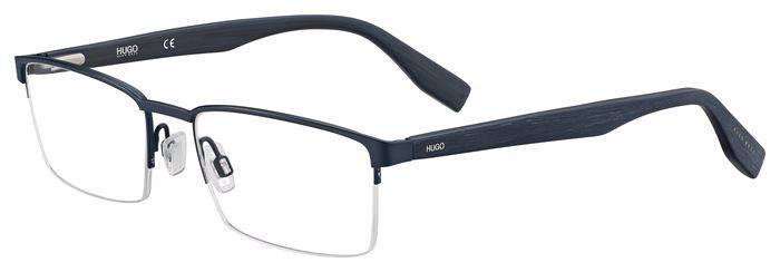 Preloved - Hugo Mens 55 Mm Matte Blue Wood Eyeglasses Hg0324-2wf-55 One Color