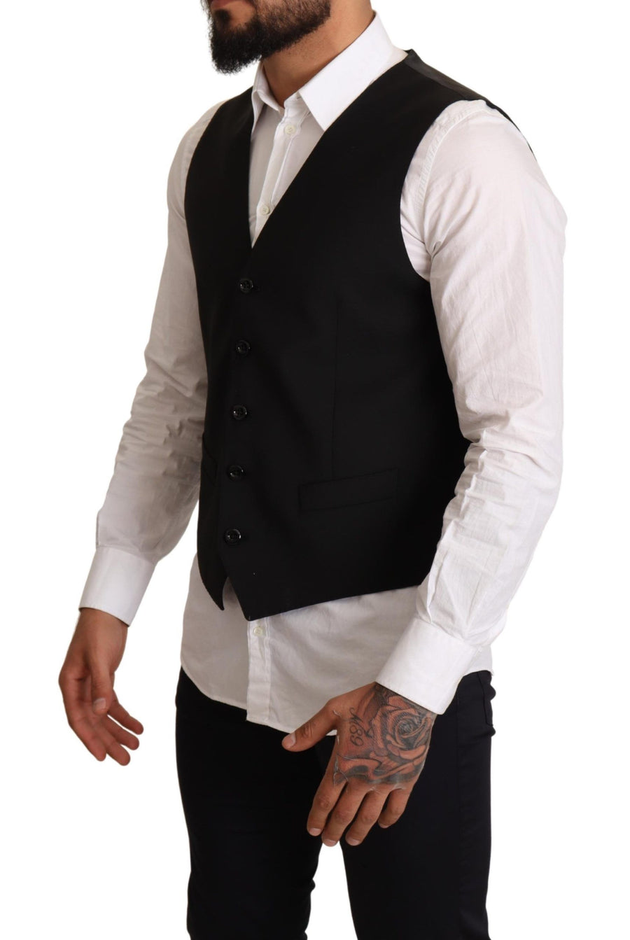 Dolce & Gabbana 54% Polyester 44% Wool 2% Elastane vest in black