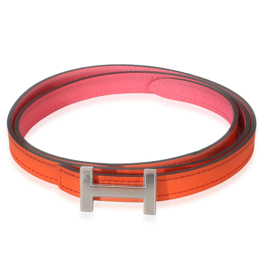 Hermès Rose Azalee Epsom Orange Poppy Swift Focus Belt Phw 80-32 Leather