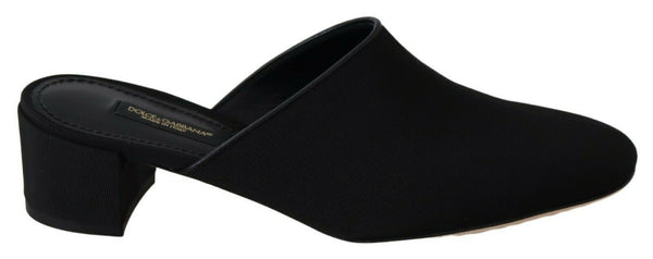 Dolce & Gabbana 80% Viscose 20% Leather slipper in black