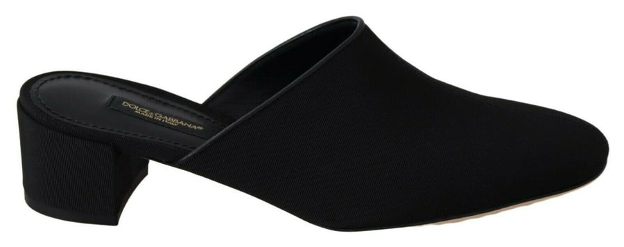 Dolce & Gabbana 80% Viscose 20% Leather slipper in black