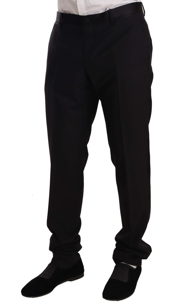 Dolce & Gabbana 90% Virgin Wool 8% Silk 2% Polyester trousers in black