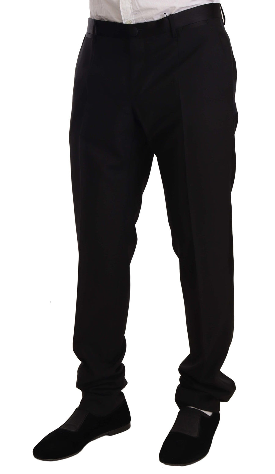 Dolce & Gabbana 90% Virgin Wool 8% Silk 2% Polyester trousers in black